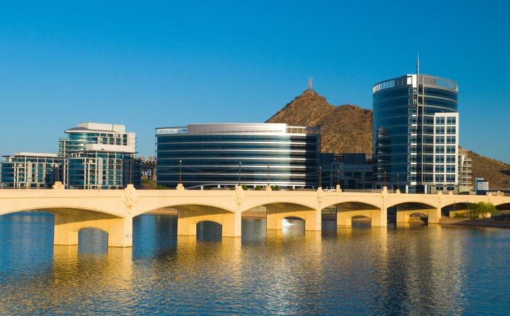 The Tempe Bridge across Tempe Town Lake.